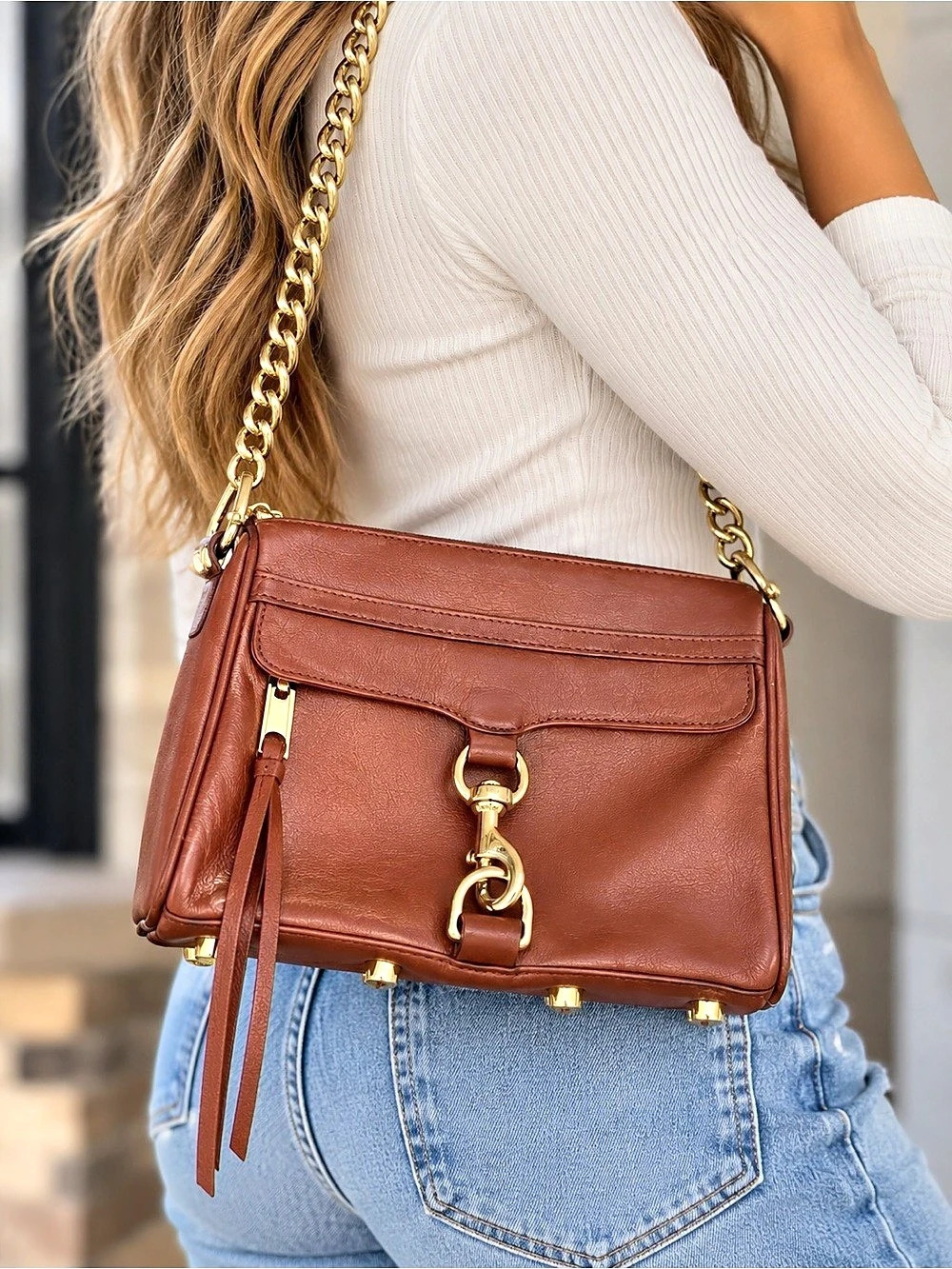Rebecca Minkoff Brown Leather Crossbody Shoulder Bag